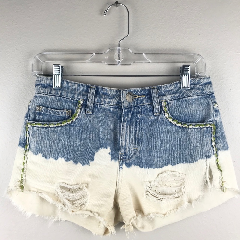Free People Two Tone Eyelet Cut Off Short Sz 25